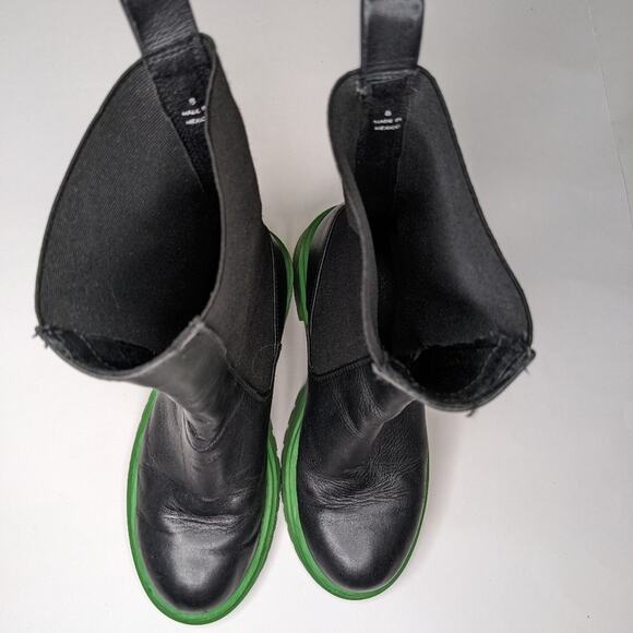 STEVE MADDEN Hesitant Leather Chunky Lug Sole Color Block Platform Mid Boots - Picture 5 of 10